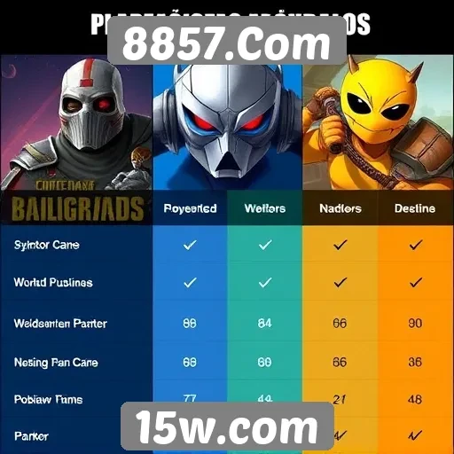 Comparativo de jogos populares no 8857.Com